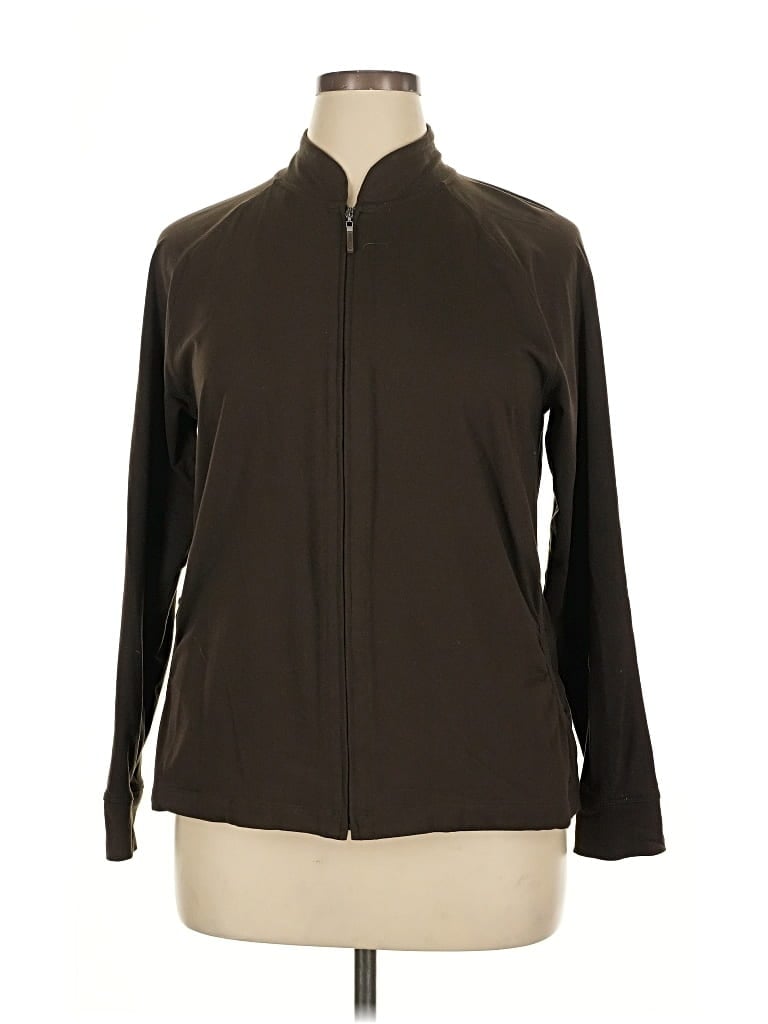 Pre-owned Izod Track Jacket In Brown