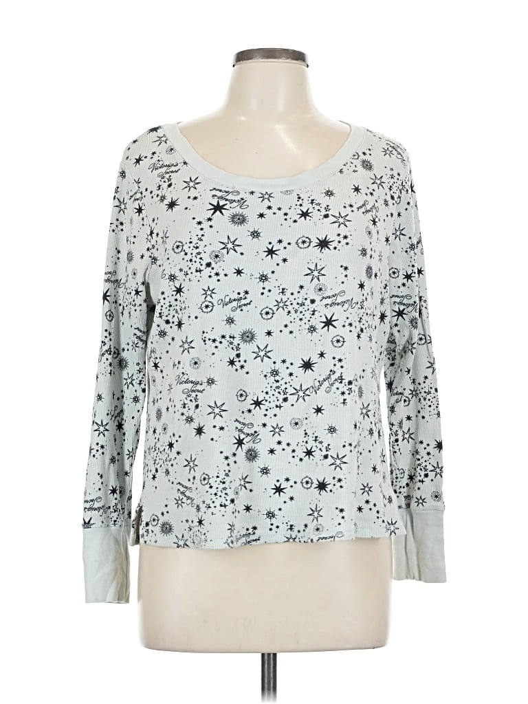 Pre-owned Victoria's Secret 3/4 Sleeve T-shirt In Silver