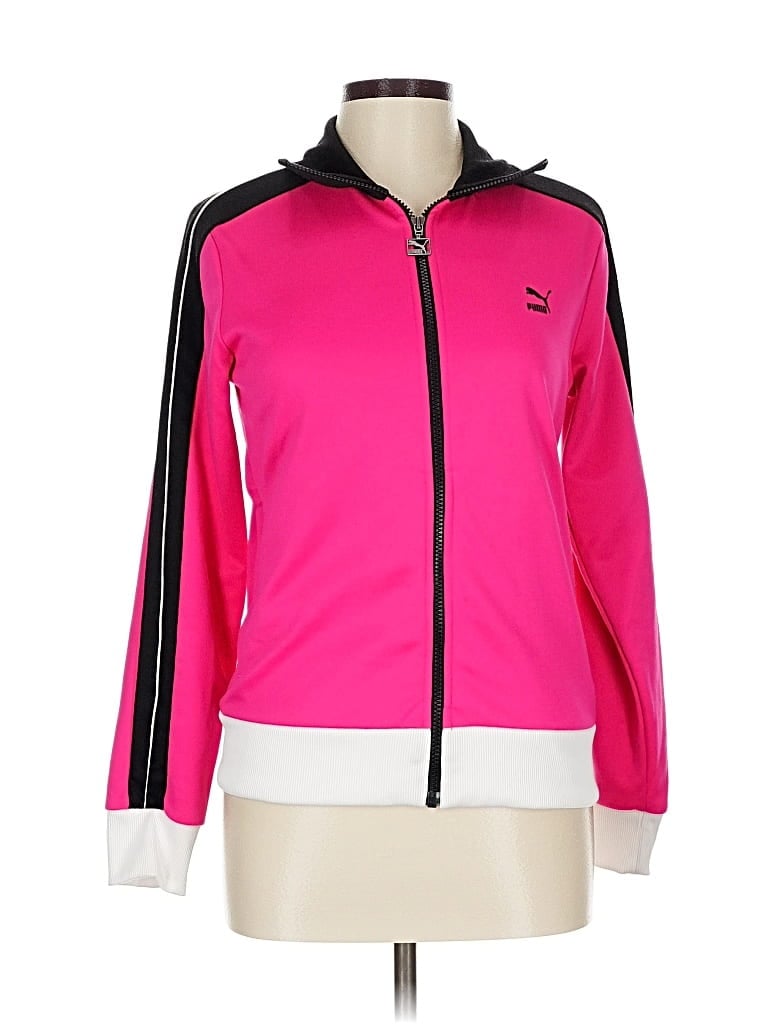 Pre-owned Puma Zip Up Hoodie In Pink