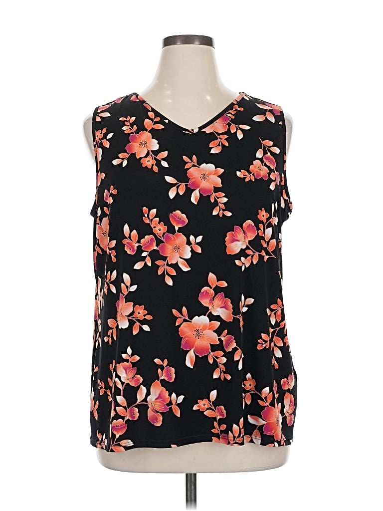 Pre-owned Susan Graver Sleeveless Blouse In Black