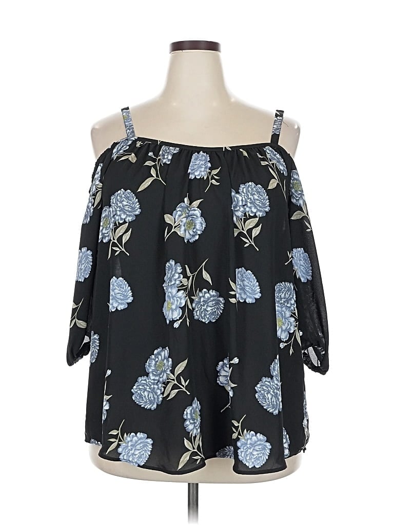 Pre-owned Torrid 3/4 Sleeve Blouse In Blue