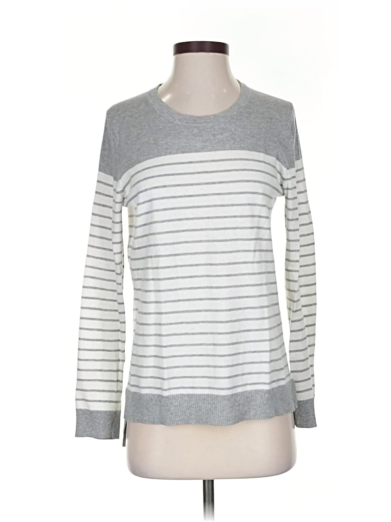 Pre-owned Uniqlo Long Sleeve Top Gray Crew Neck Tops