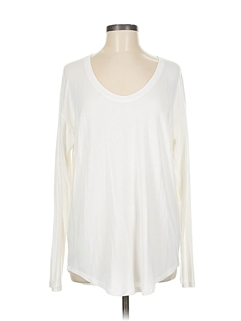 Pre-owned Athleta Long Sleeve T-shirt In White