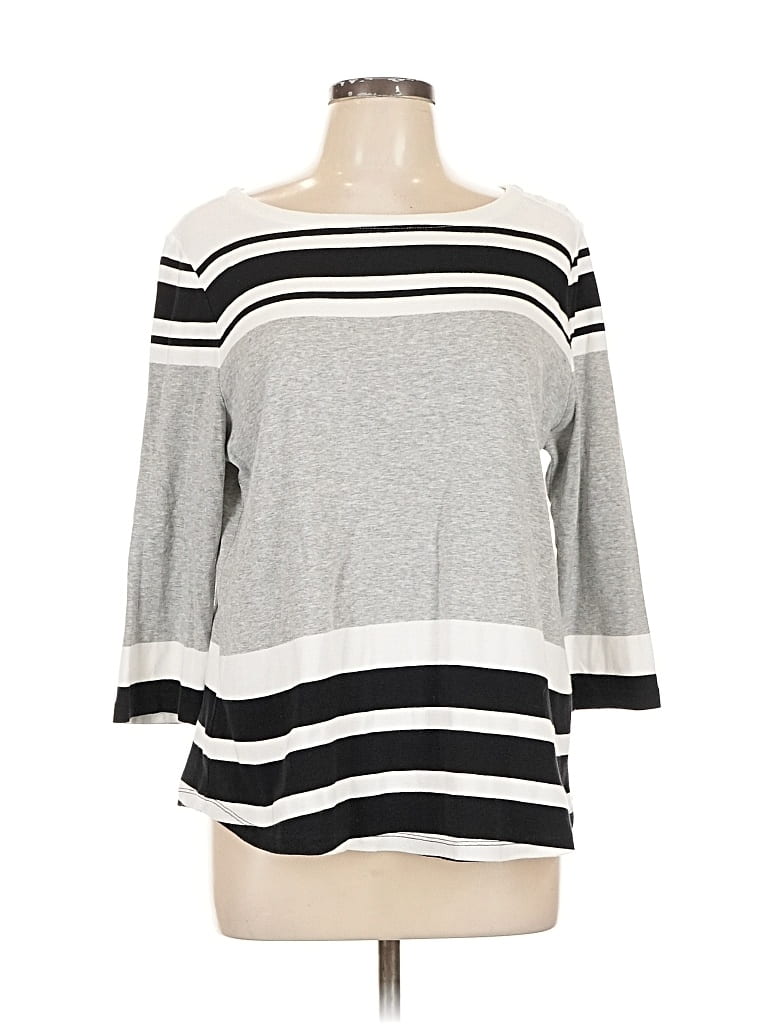 Pre-owned Charter Club 3/4 Sleeve T-shirt In Gray