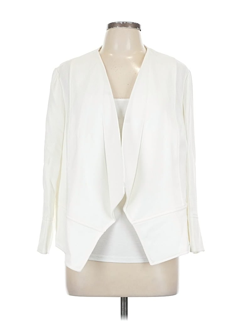 Pre-owned Anne Klein Blazer Jacket In White
