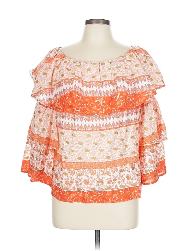 Pre-owned Cato 3/4 Sleeve Blouse In Orange