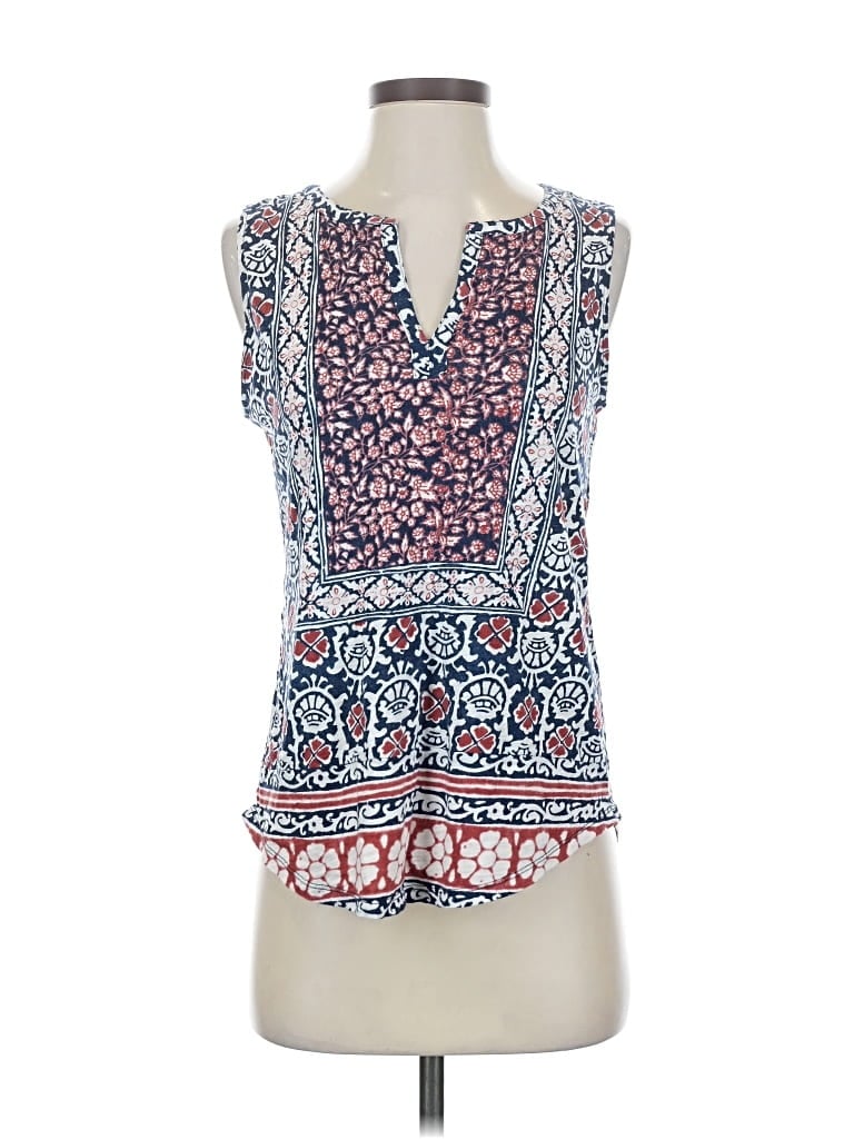 Pre-owned Lucky Brand Sleeveless Blouse In Blue