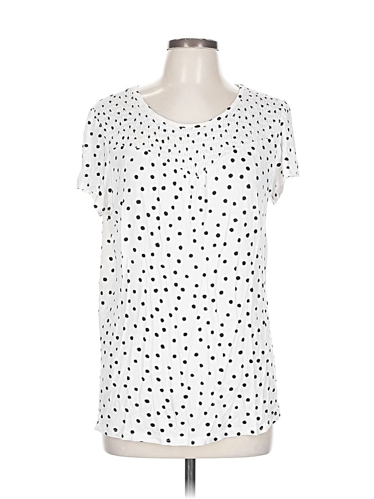 Pre-owned Maurices Short Sleeve T-shirt In White