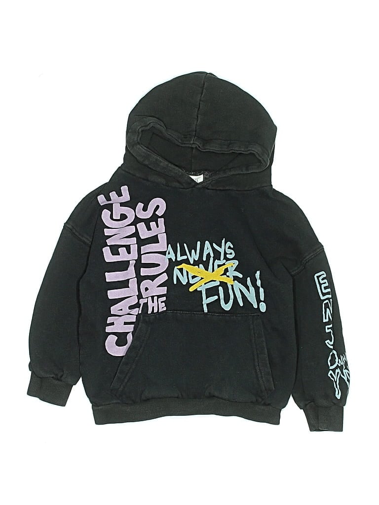 Pre-owned Zara Kids' Pullover Hoodie In Black
