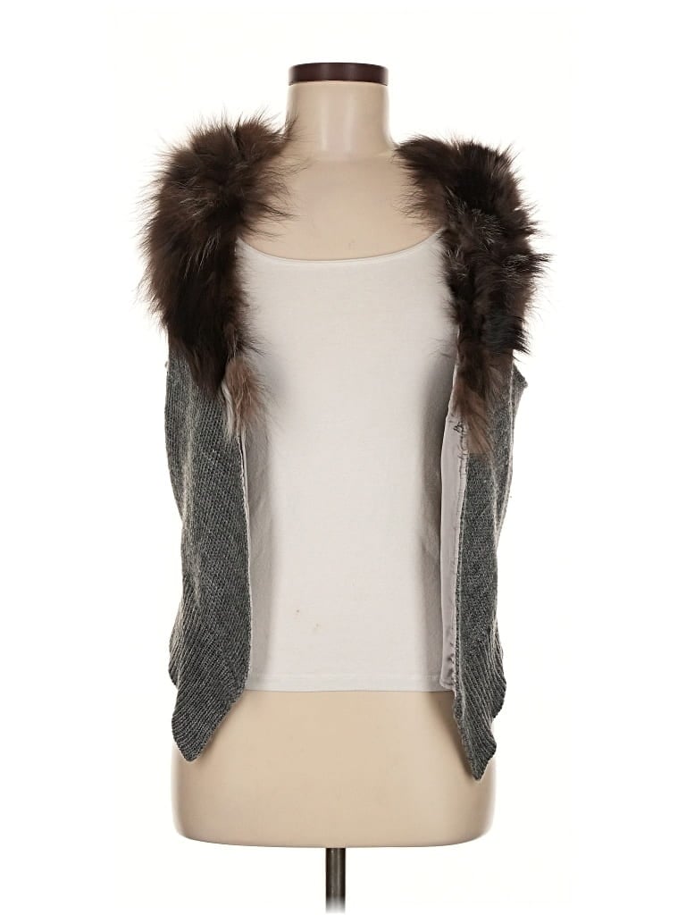 Pre-owned Alberto Makali Faux Fur Vest In Gray