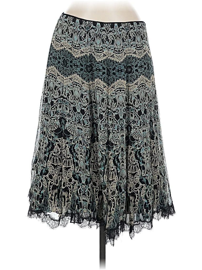 Pre-owned Unbranded Silk Skirt In Blue