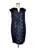 DressBarn Graphic Blue Cocktail Dress Size 16 - photo 1