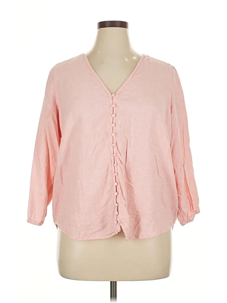 Pre-owned Cynthia Rowley Tjx 3/4 Sleeve Blouse In Pink