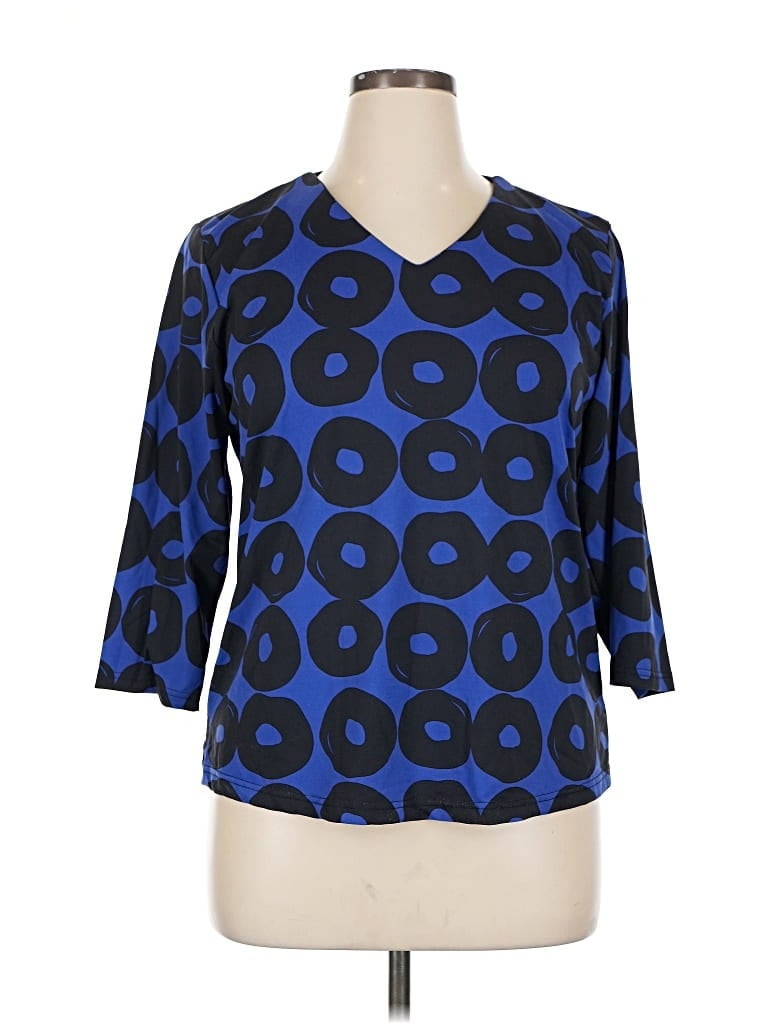 Pre-owned Lulu-b 3/4 Sleeve T-shirt In Blue