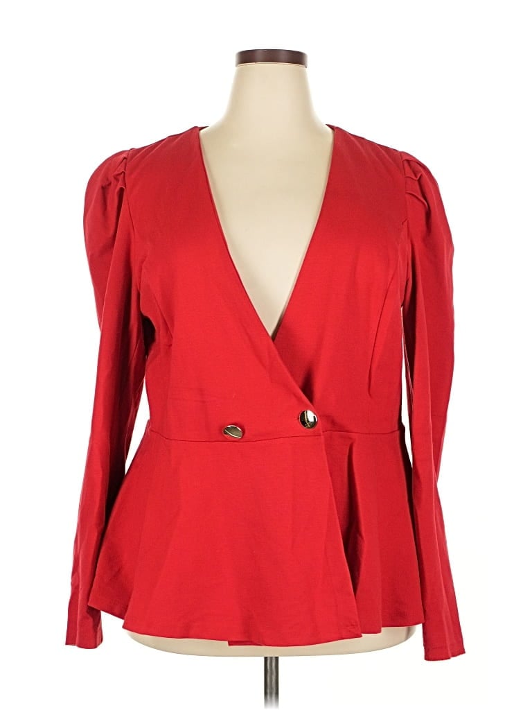 Pre-owned Eloquii Blazer Jacket In Red