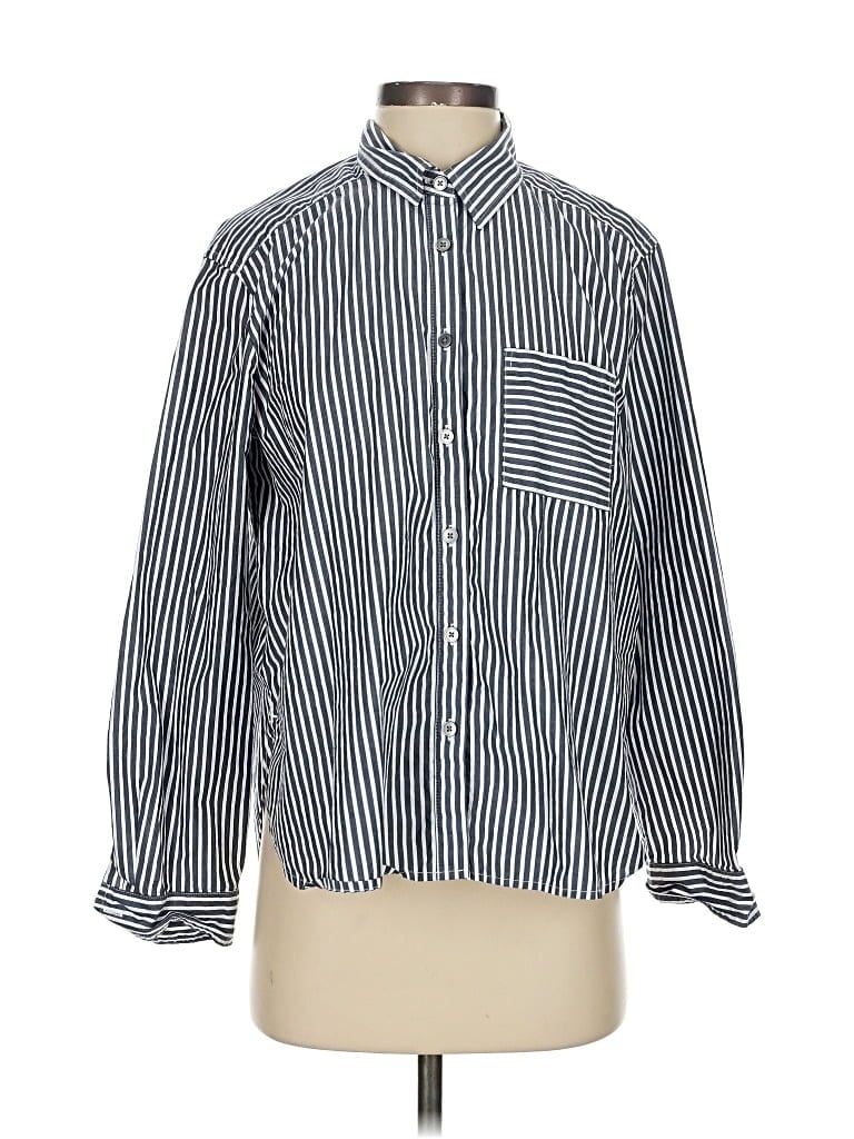 Pre-owned Ann Taylor Loft Long Sleeve Blouse In Blue