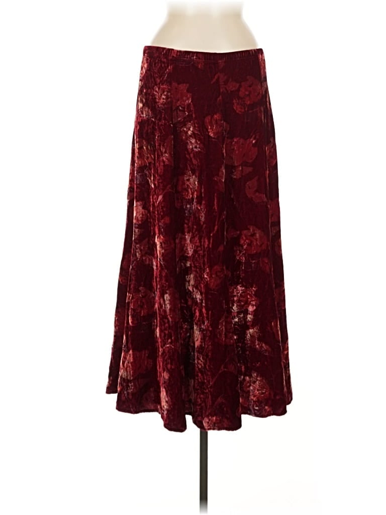 Pre-owned Coldwater Creek Formal Skirt In Burgundy