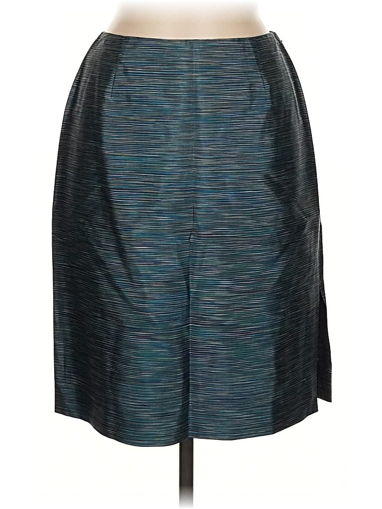 Pre-owned Dana Buchman Silk Skirt In Blue