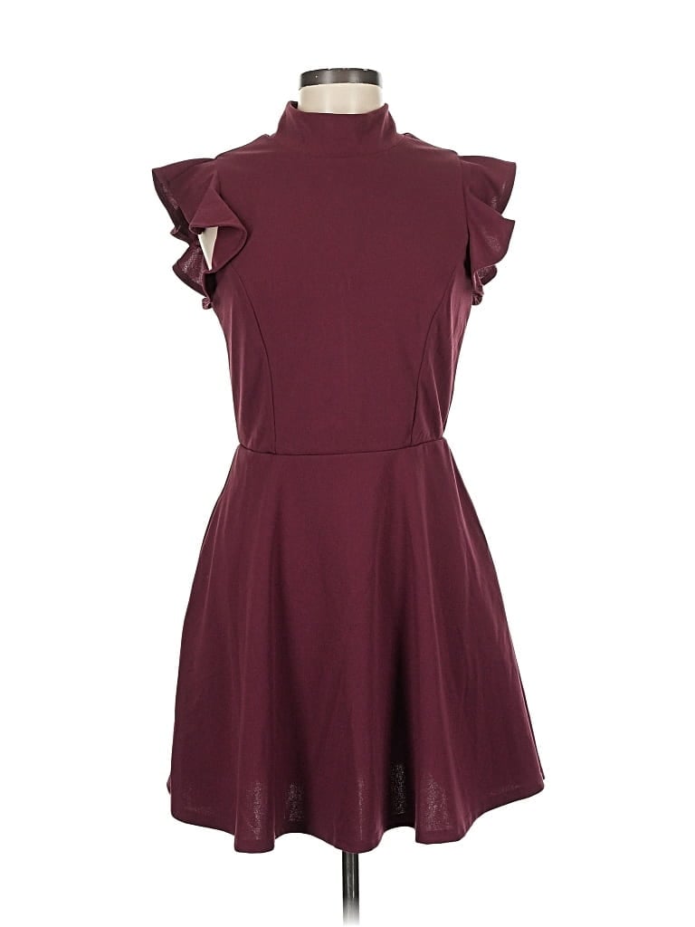 Pre-owned Mi Ami Casual Dress In Burgundy