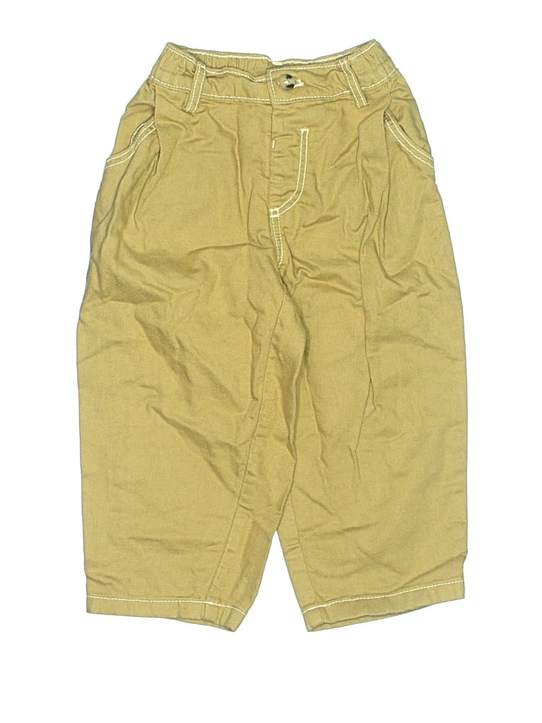 Pre-owned Zara Kids' Khaki Pant In Yellow