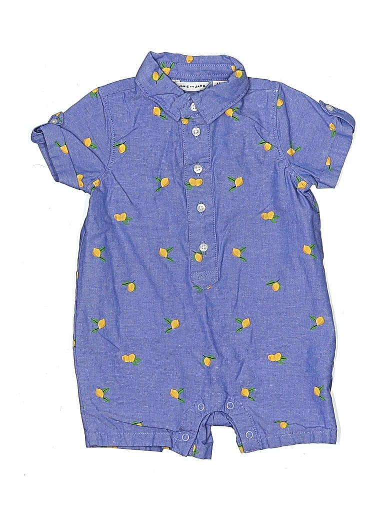Pre-owned Janie And Jack Babies' Short Sleeve Onesie In Blue