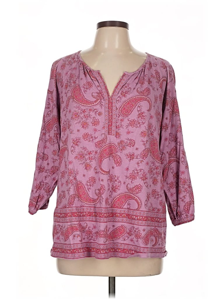Pre-owned Purejill 3/4 Sleeve Blouse In Pink