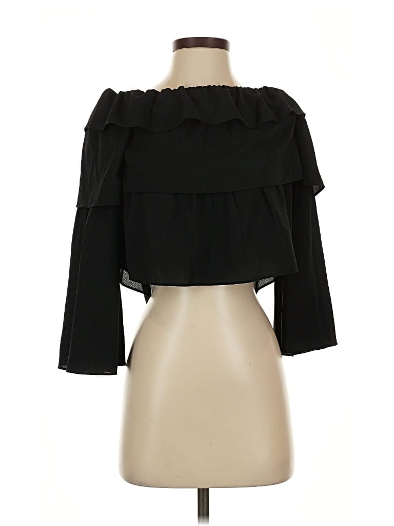 Pre-owned Storee 3/4 Sleeve Blouse In Black