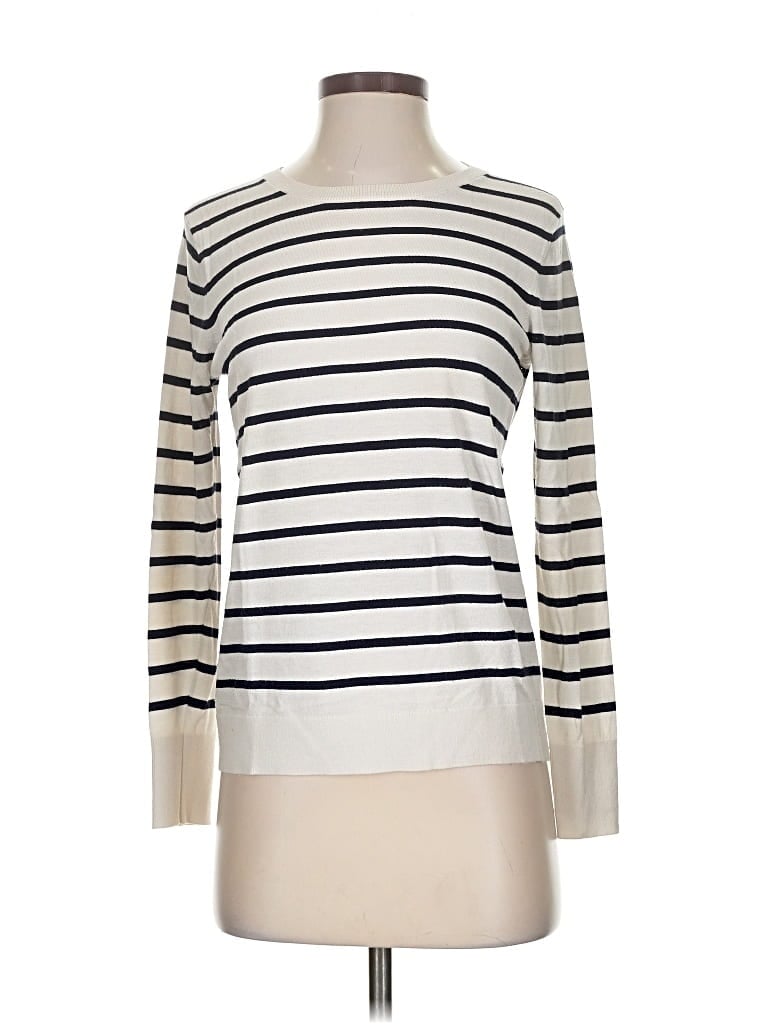 Pre-owned Ann Taylor Loft Pullover Sweater In White