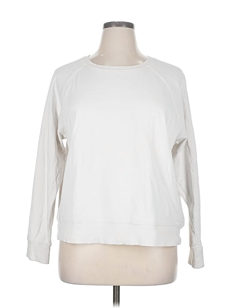 Pre-owned Athleta Sweatshirt In White