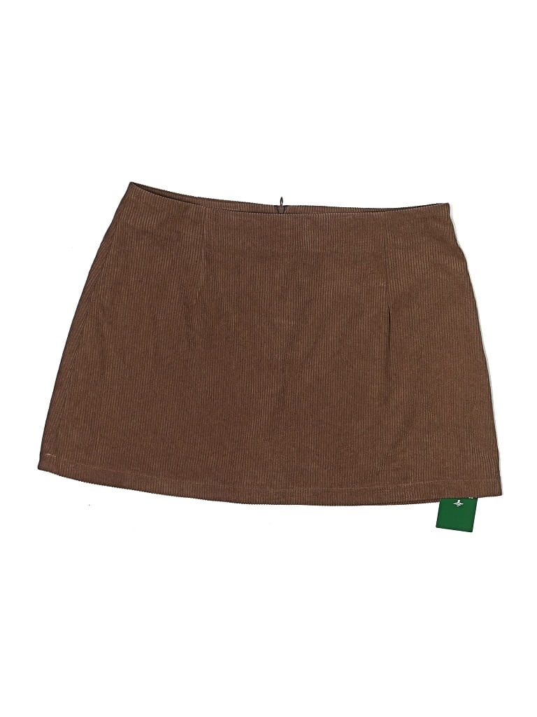 Halara Skort: Brown Solid Pattern Bottoms - Size X-Large