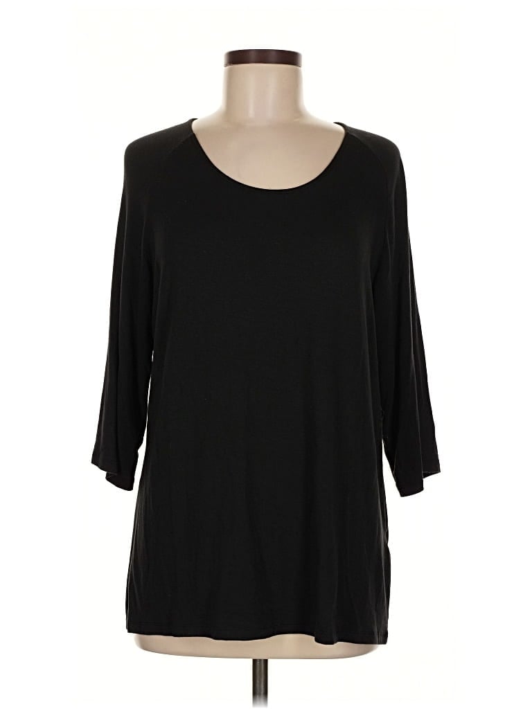 Pre-owned Tahari 3/4 Sleeve T-shirt In Black