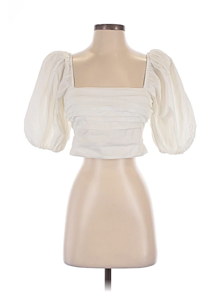 Pre-owned Abercrombie & Fitch 3/4 Sleeve Blouse In White