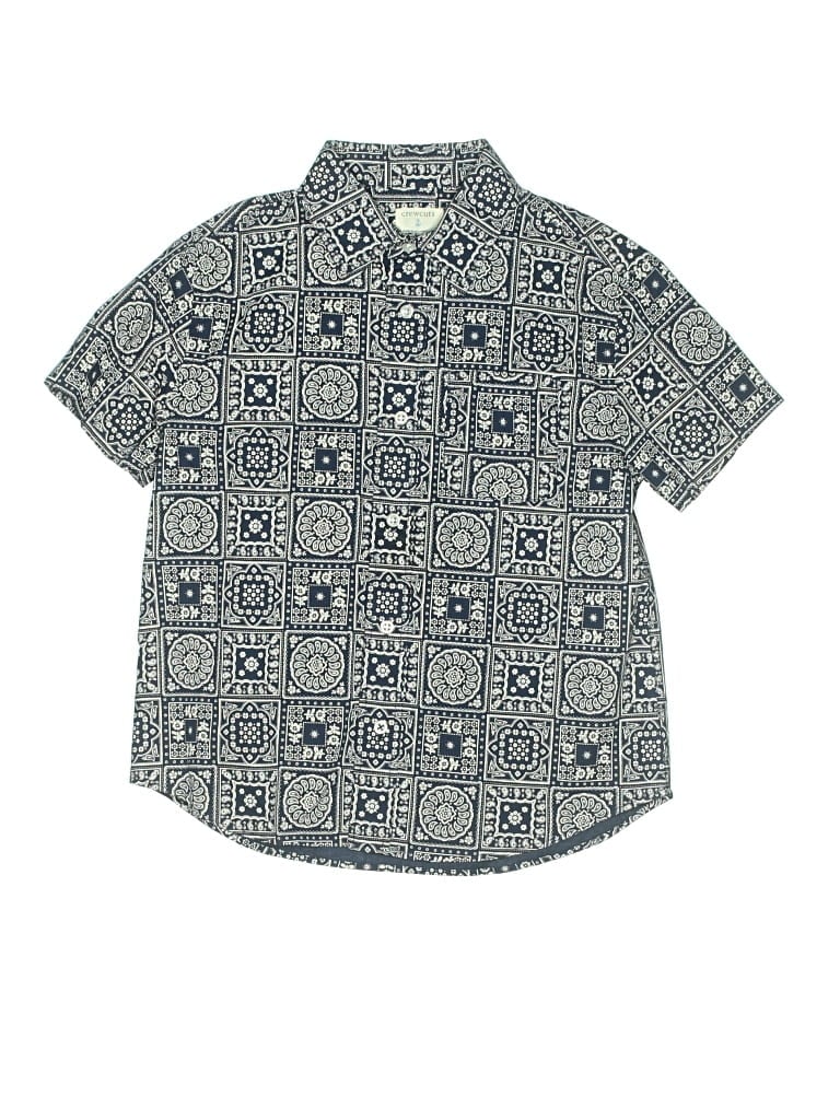Pre-owned Crewcuts Kids' Short Sleeve Button Down Shirt In Blue