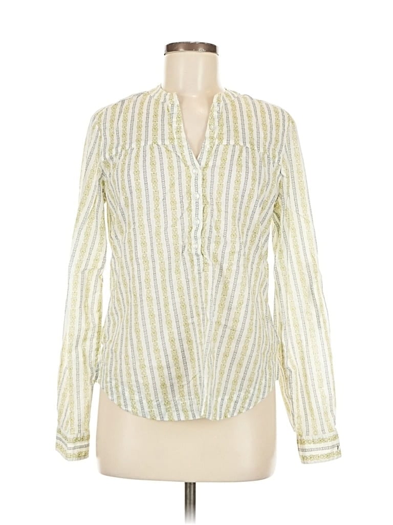 Pre-owned Eddie Bauer Long Sleeve Blouse In Yellow
