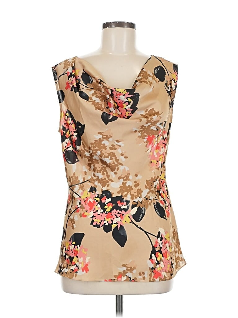 Pre-owned Nic + Zoe Sleeveless Blouse In Gold