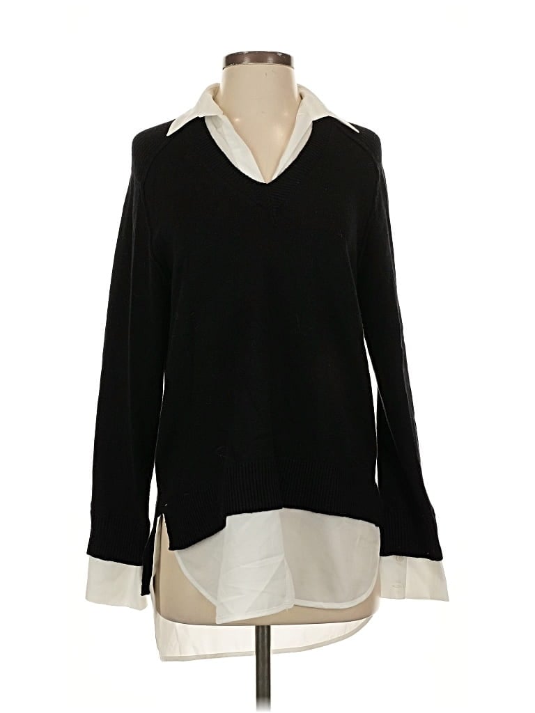 Pre-owned Truth By Republic Long Sleeve Blouse In Black