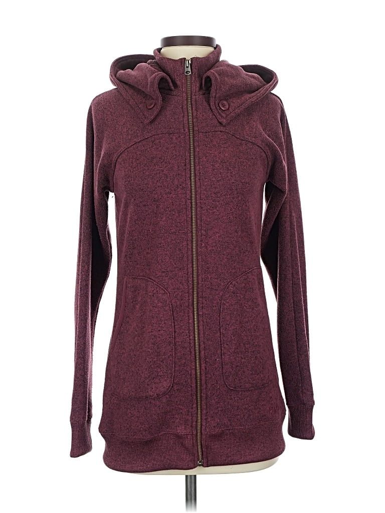 Pre-owned Burton Zip Up Hoodie In Burgundy