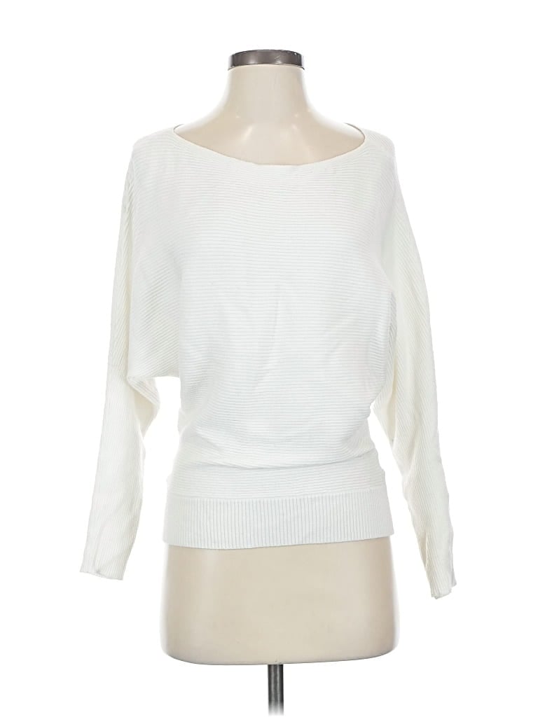 Pre-owned Evereve Pullover Sweater In White