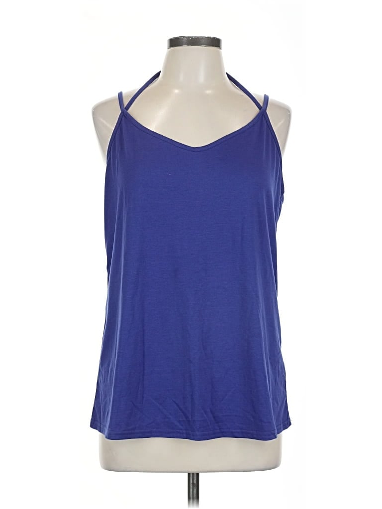 Tobrief Tank Top Blue Halter Neckline Tops