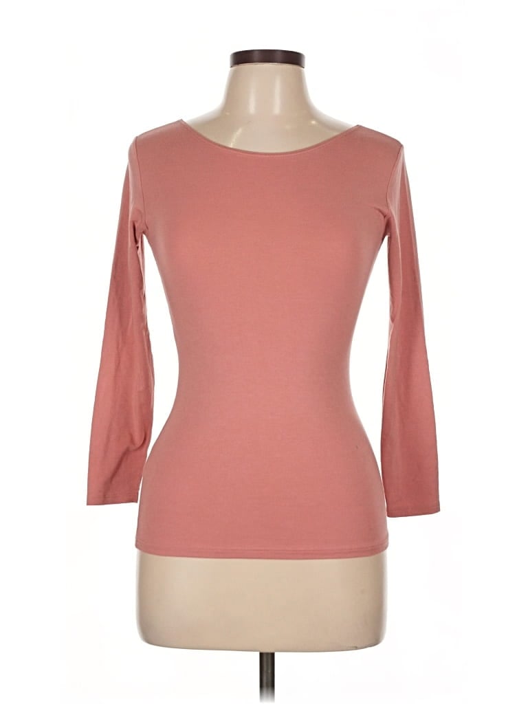 Pre-owned Uniqlo 3/4 Sleeve T-shirt In Pink