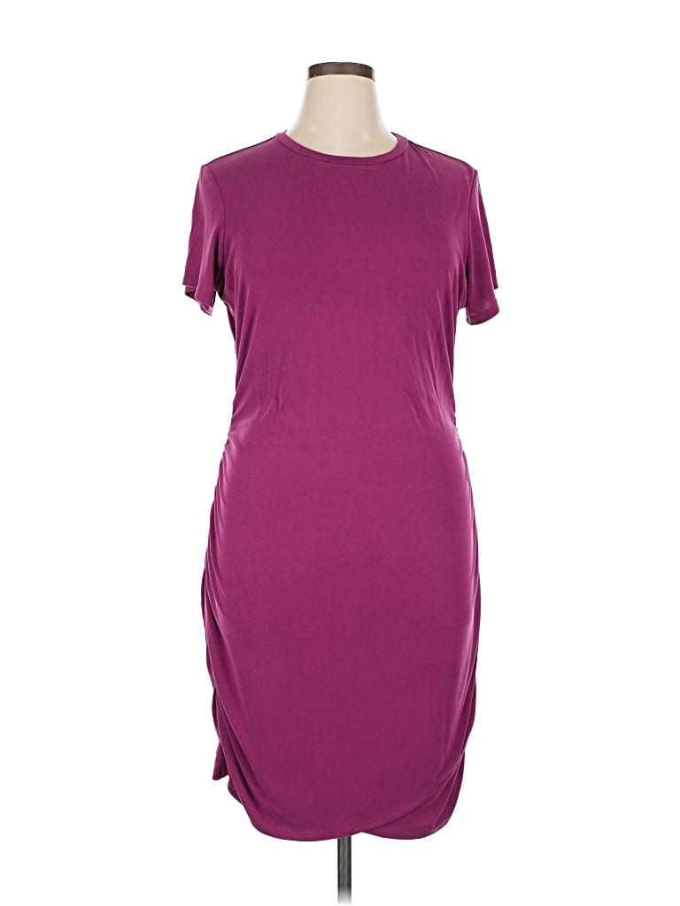 Pre-owned Express Casual Dress In Burgundy