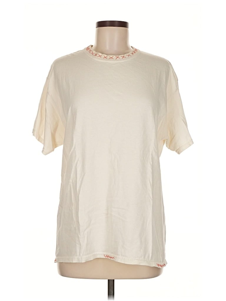 Pre-owned Unbranded Short Sleeve T-shirt In White