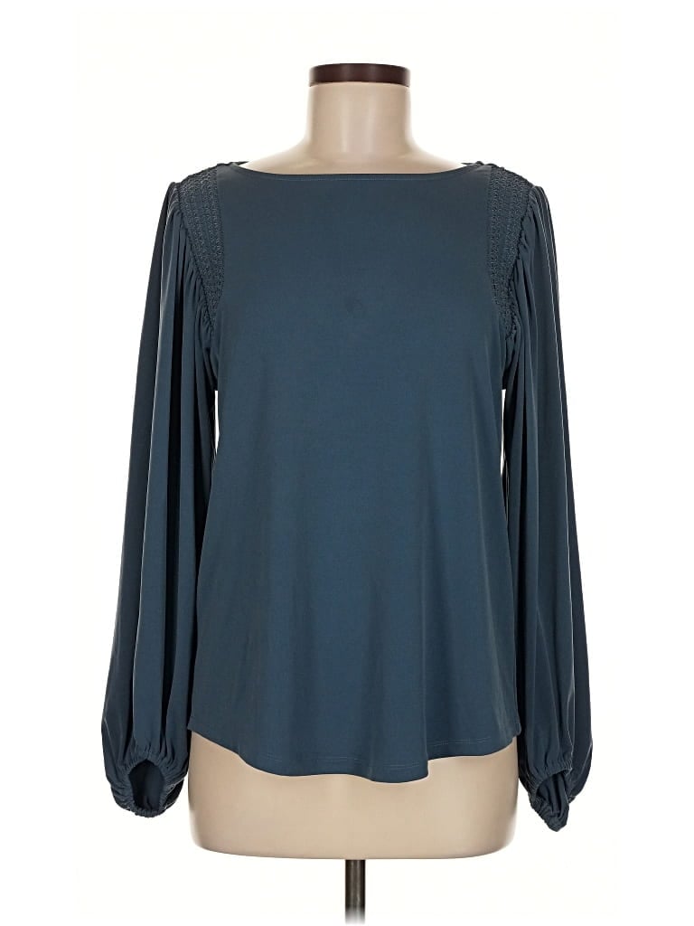 Pre-owned Ann Taylor Long Sleeve Blouse In Blue