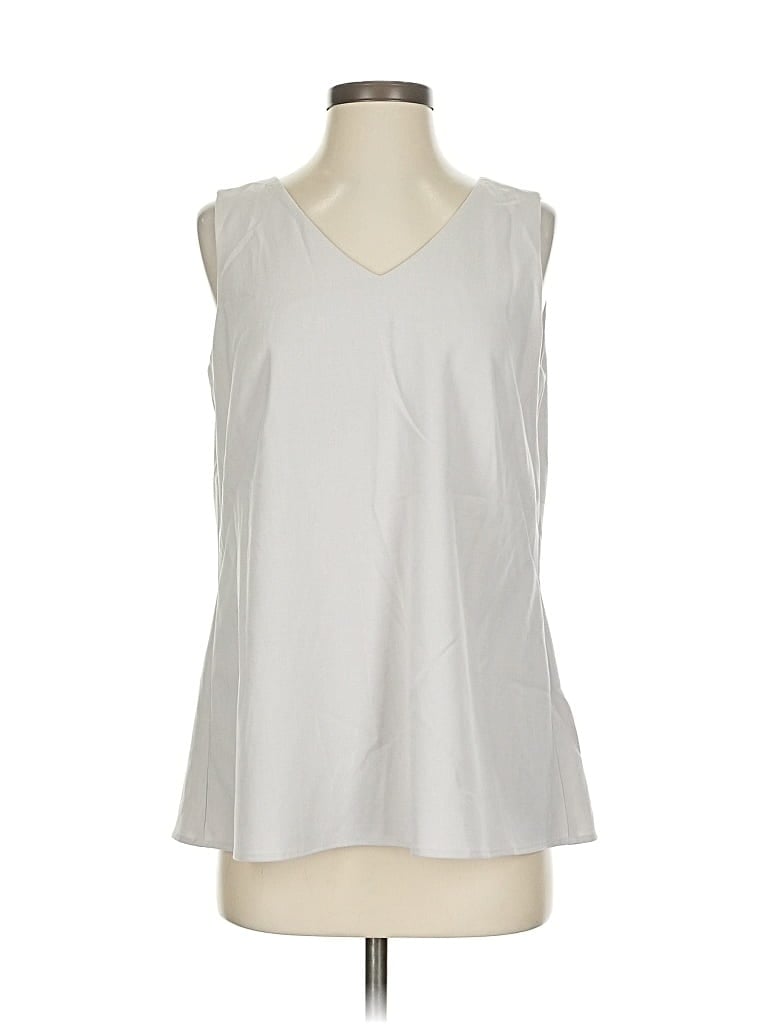Pre-owned Nic + Zoe Sleeveless Blouse In Silver