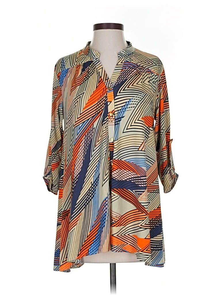 Pre-owned Bcbgmaxazria 3/4 Sleeve Blouse In Orange