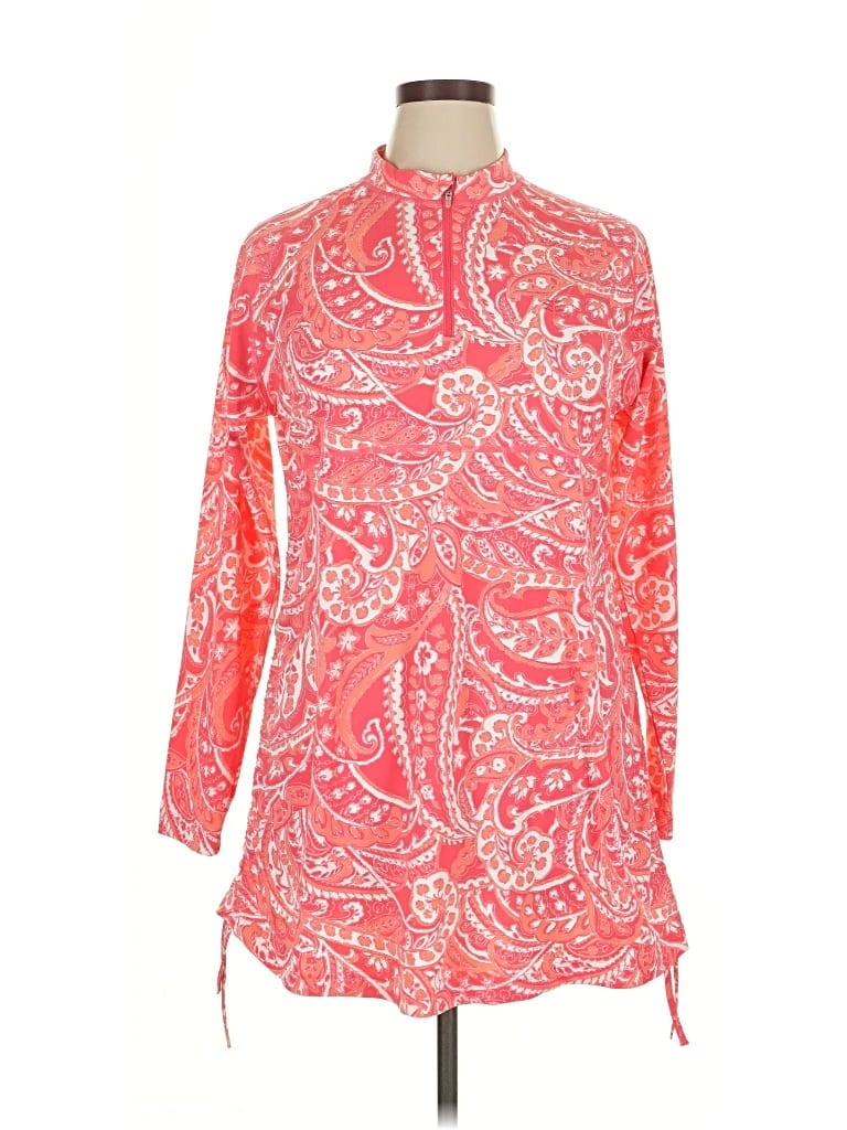 Pre-owned Coolibar Long Sleeve Blouse In Red