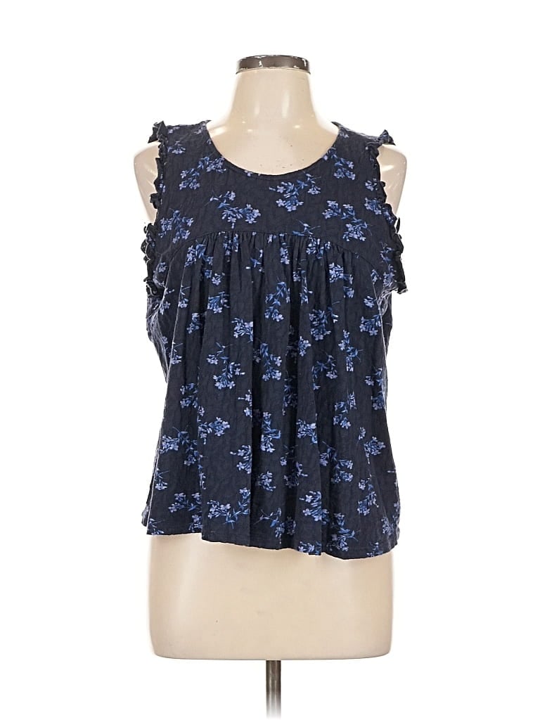 Pre-owned Lucky Brand Sleeveless Blouse In Blue