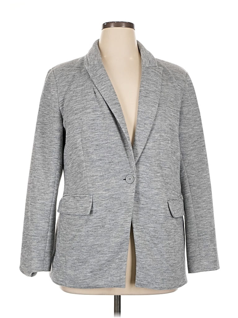 Pre-owned Simply Vera Vera Wang Blazer Jacket In Gray