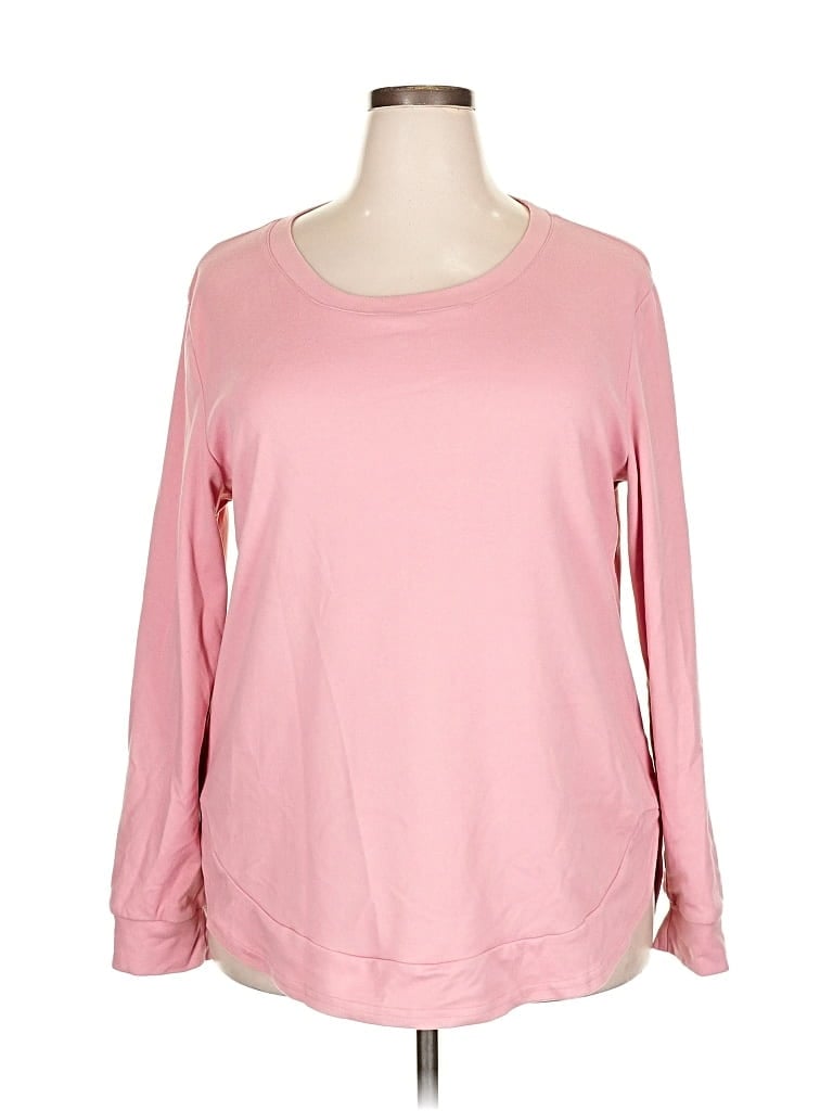 Pre-owned Ofeefan Long Sleeve Top Pink Boatneck Tops