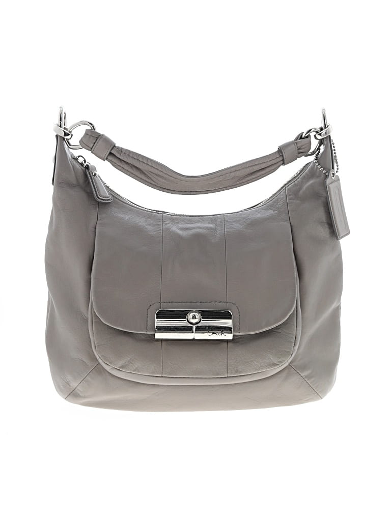 Pre-owned Coach Leather Satchel In Gray